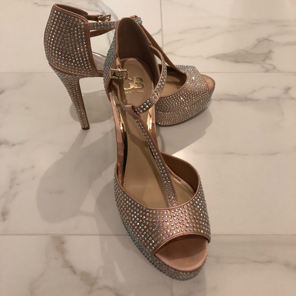 Gianni Bini rose gold crystal high heels